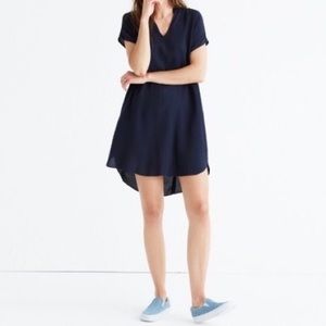 Madewell Womens Bicoastal T Shirt Dress Navy Blue Short Sleeve V Neck size Small